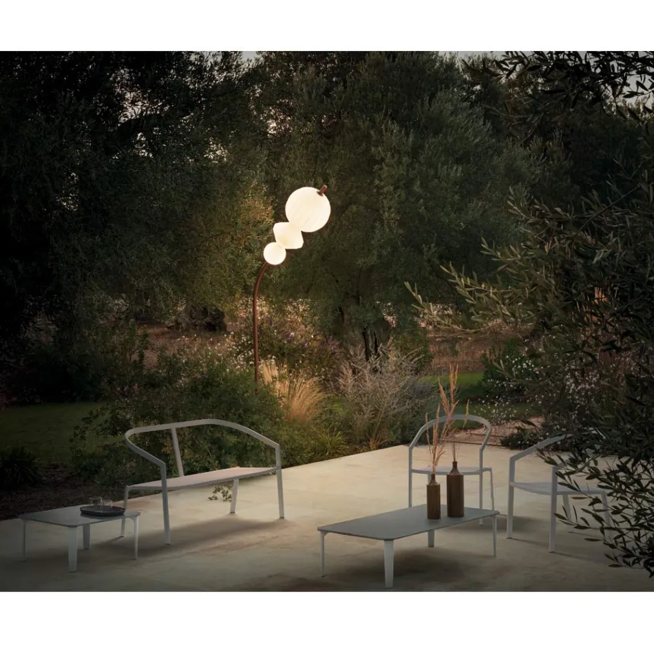 Divano da Giardino Base Alluminio e Seduta Textilene Made in Italy - Maureen Viadurini