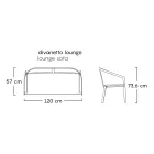 Divano da Giardino Base Alluminio e Seduta Textilene Made in Italy - Maureen Viadurini