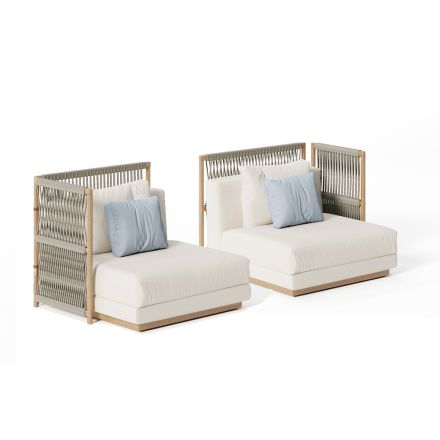 Divano da Giardino Componibile con Struttura in Legno Bassa Made in Italy - Rubik Viadurini