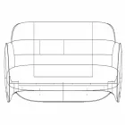 Divano da giardino in polietilene design moderno Pezzettina by Vondom Viadurini