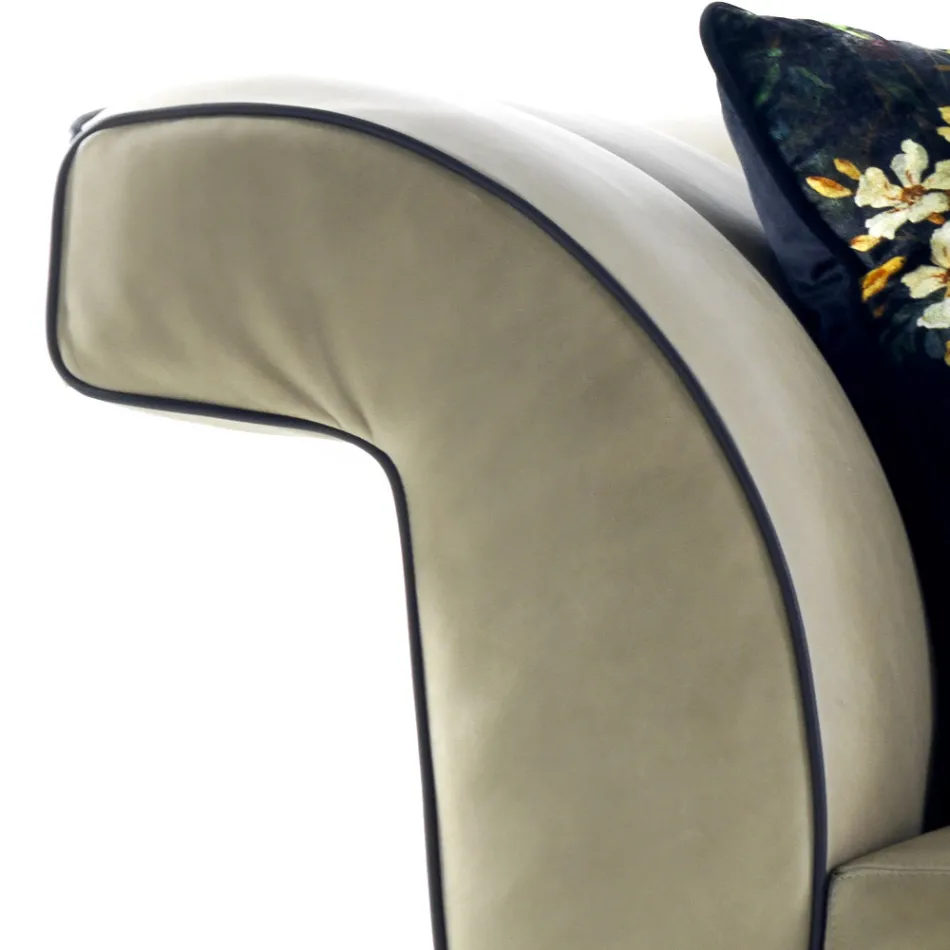 Divano di design 3 posti imbottito Grilli Shell fatto a mano in Italia Viadurini