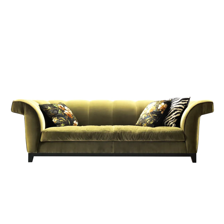 Divano di design 3 posti imbottito Grilli Shell fatto a mano in Italia Viadurini