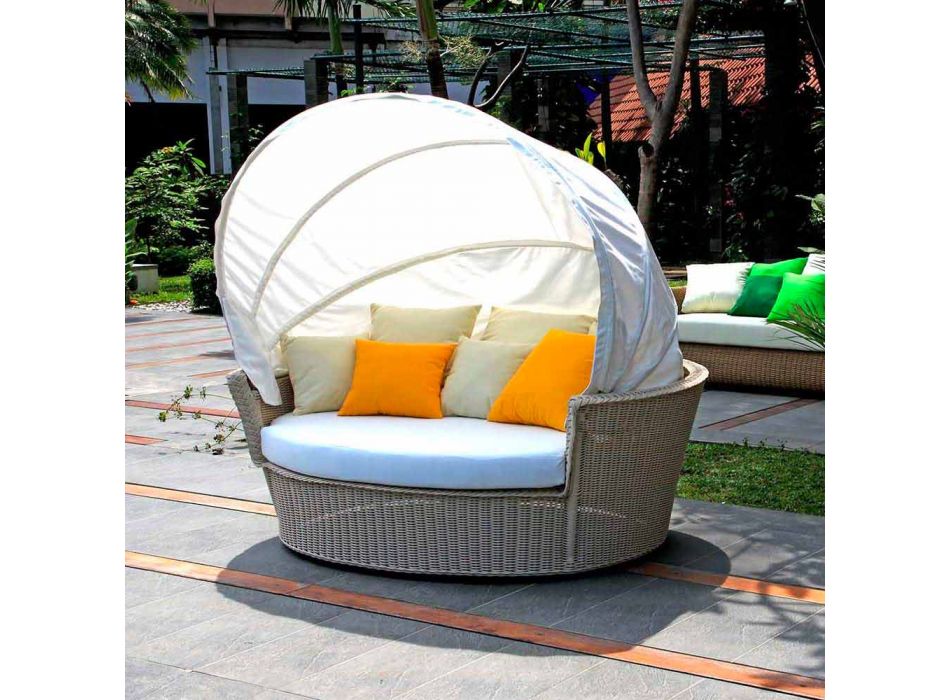 Divano isola relax da giardino con intreccio fatto a mano Hector, design moderno