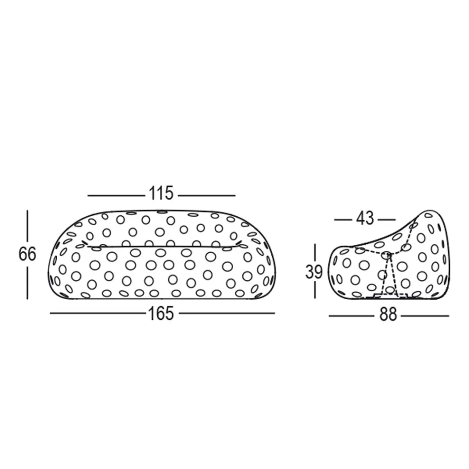 Divano Luminoso da Esterno in Polietilene con LED Made in Italy - Asso Viadurini
