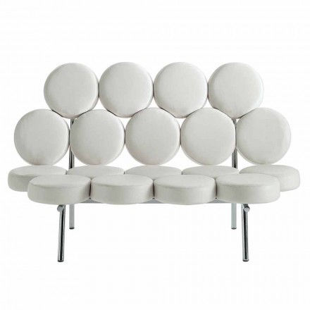 Divano Moderno in Pelle con Struttura in Acciaio Made in Italy di Lusso - Arthur Viadurini