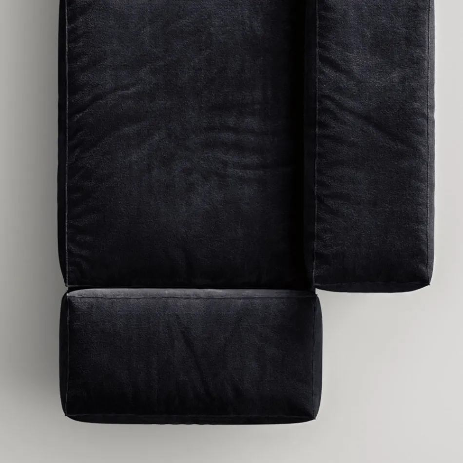 Divano Modulare Moderno con Base in Vetro di Design Made in Italy - Saphir Viadurini