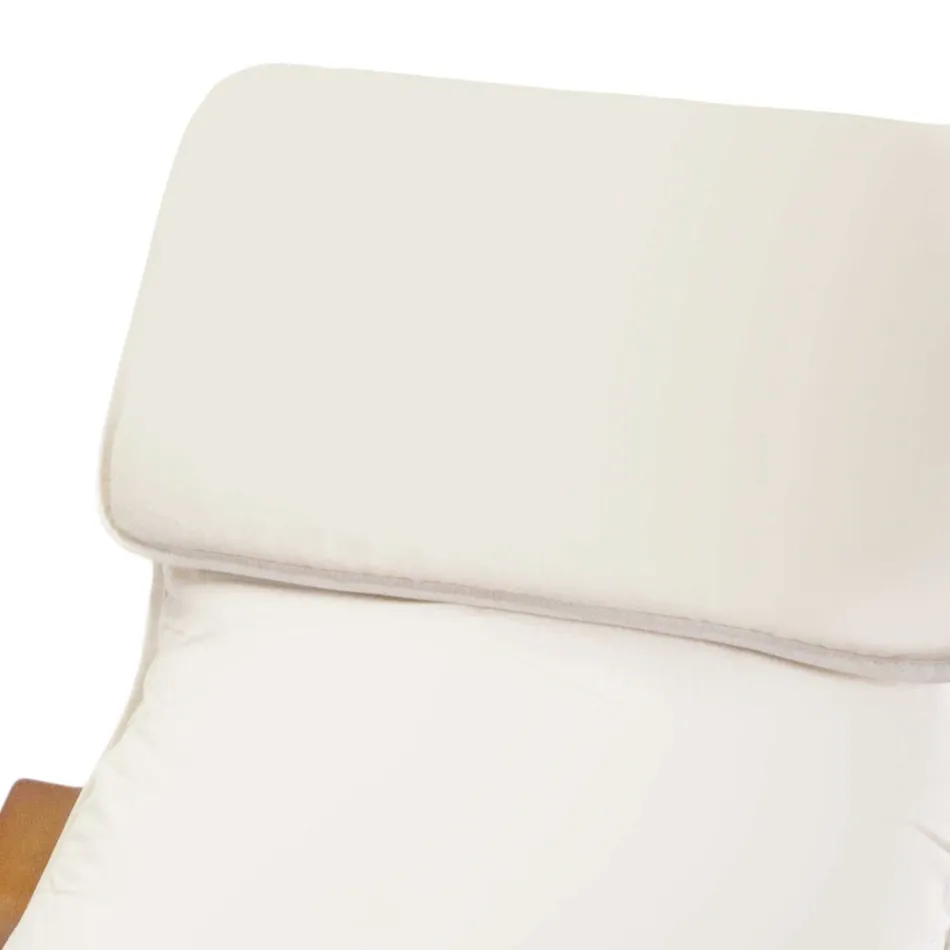 Dondolo da Interno Realizzato in Legno di Betulla e Tessuto - Abissi Viadurini