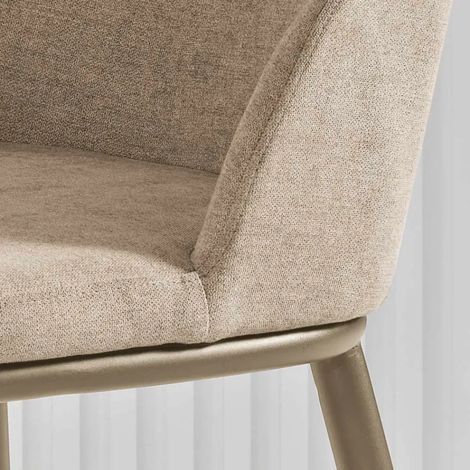 Due Sedie Imbottite con Struttura in Metallo dal Design Equilibrato - Seta Viadurini