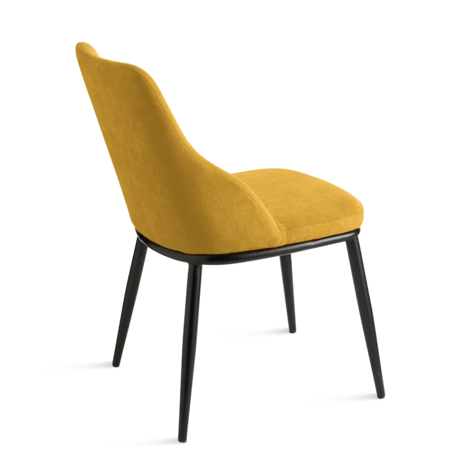 Due Sedie Imbottite con Struttura in Metallo dal Design Equilibrato - Seta Viadurini