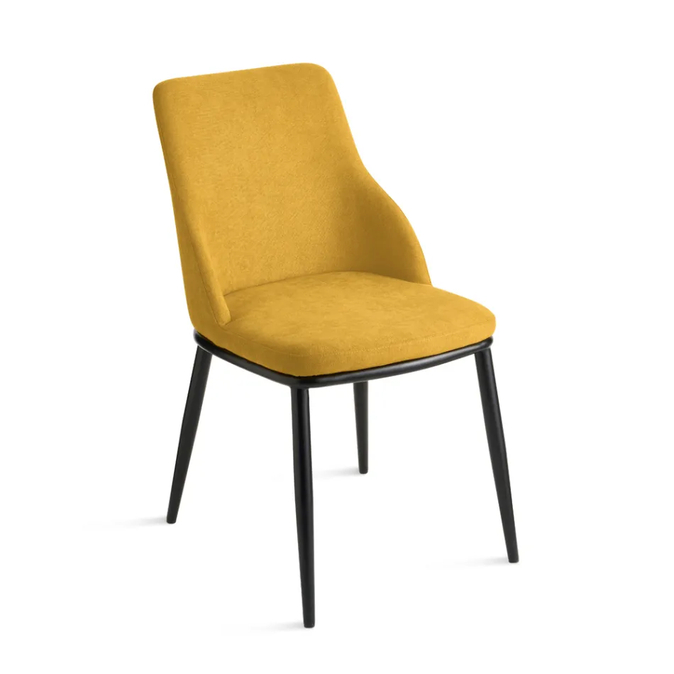 Due Sedie Imbottite con Struttura in Metallo dal Design Equilibrato - Seta Viadurini