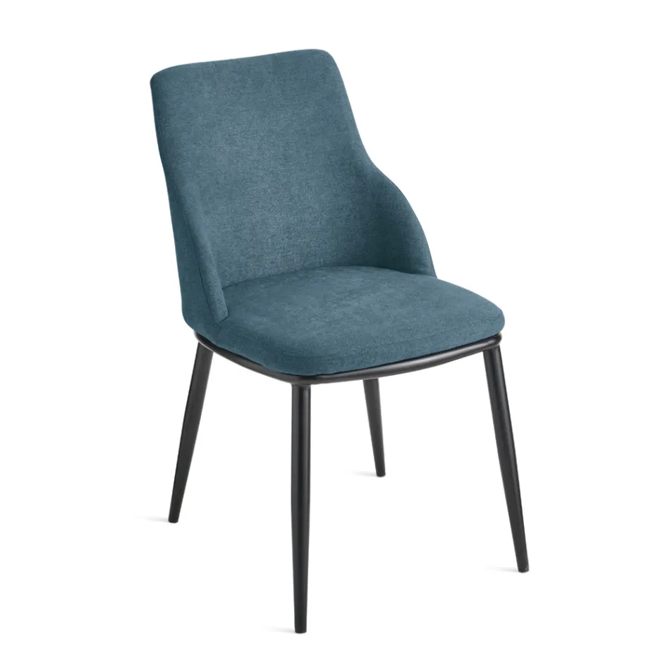 Due Sedie Imbottite con Struttura in Metallo dal Design Equilibrato - Seta Viadurini
