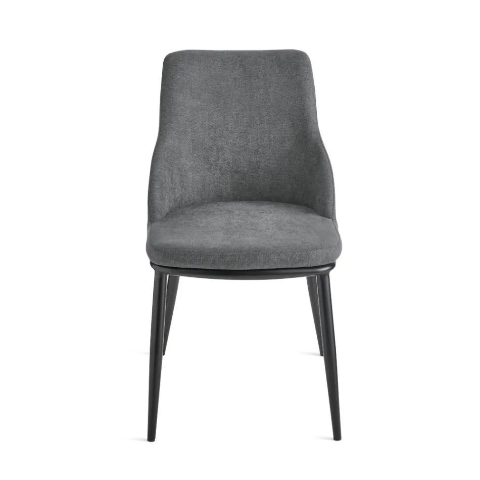 Due Sedie Imbottite con Struttura in Metallo dal Design Equilibrato - Seta Viadurini