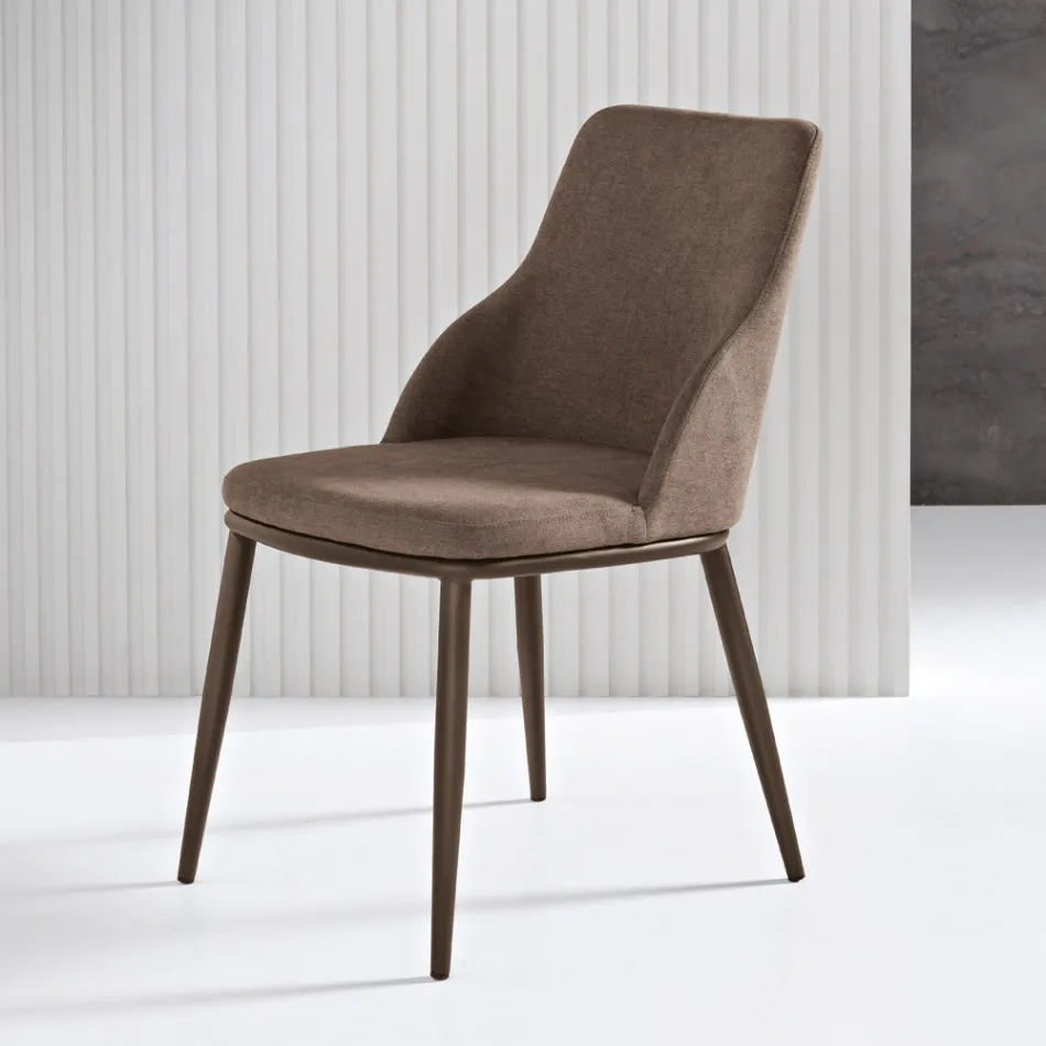 Due Sedie Imbottite con Struttura in Metallo dal Design Equilibrato - Seta Viadurini