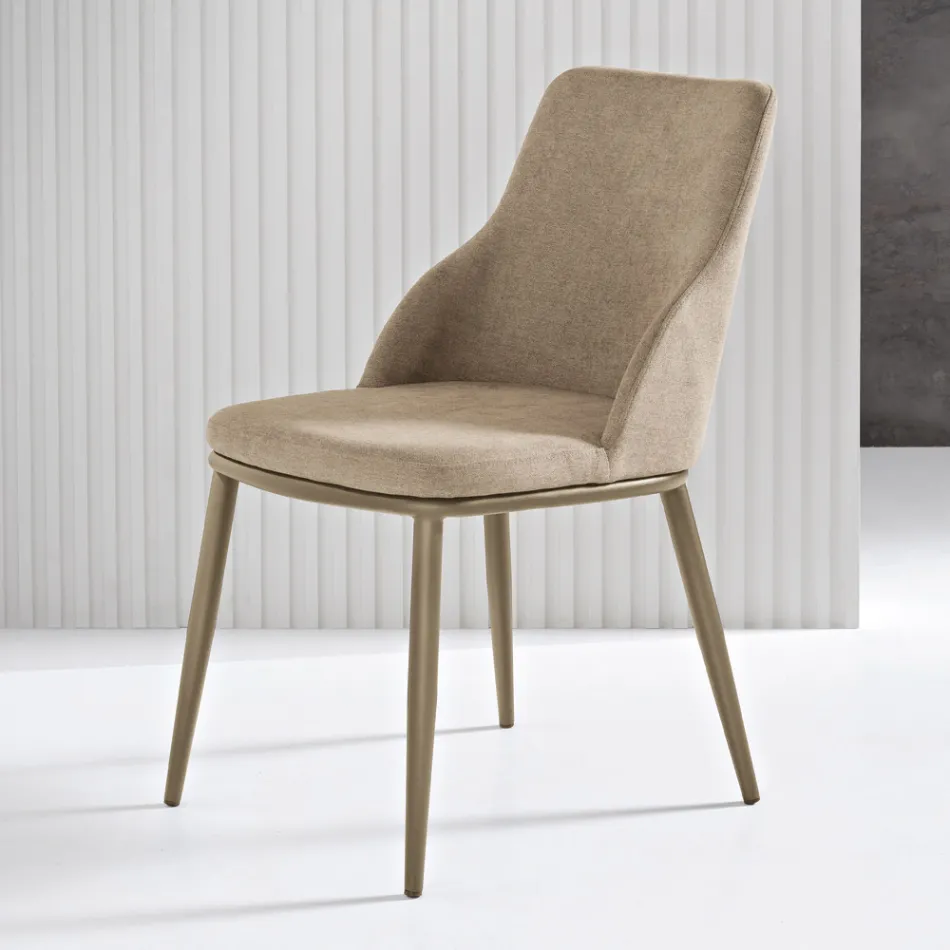 Due Sedie Imbottite con Struttura in Metallo dal Design Equilibrato - Seta Viadurini