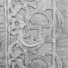 Federa Cuscini Letto in Lino Grigio con Pizzo Sinergia di Lusso Italiano - Stego Viadurini