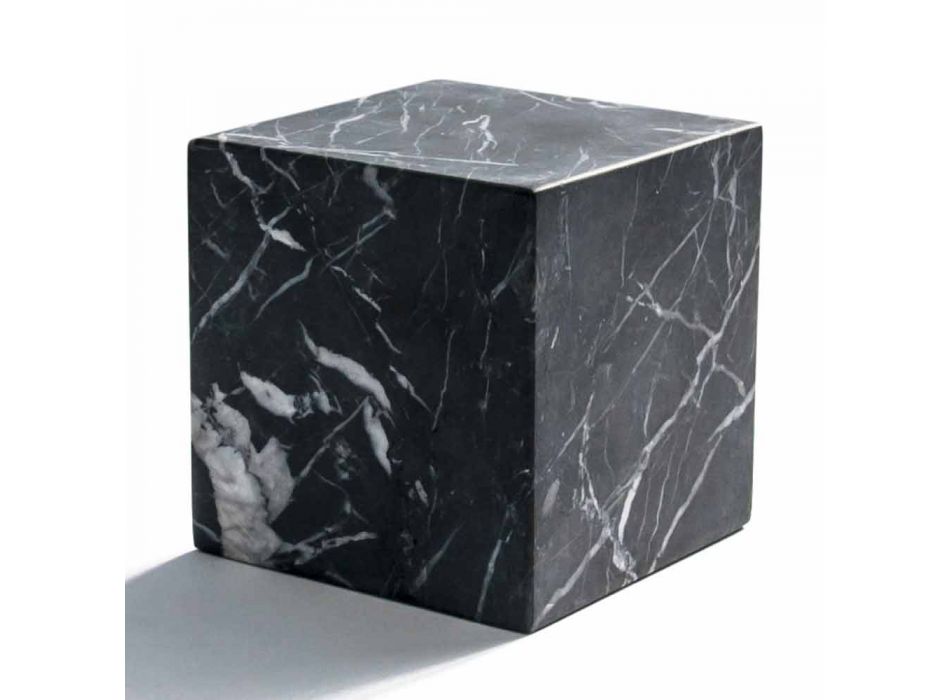 Fermacarte Cubo Moderno in Marmo Nero Marquinia Satinato Made in Italy - Qubino