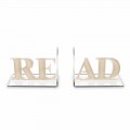 Fermalibri in Plexiglass Beige o Bianco Scritta Read di Design - Feread