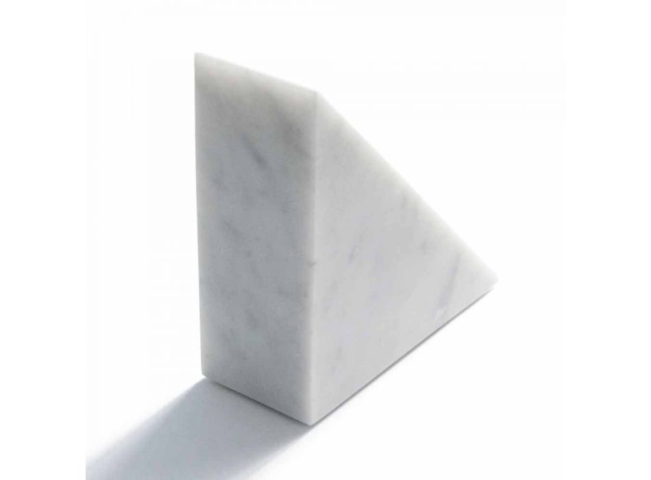 Fermalibro di Design in Marmo Bianco di Carrara Moderno Made in Italy - Tria Viadurini
