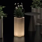 Fioriera a Colonna Luminosa Due Colori in Polietilene Made in Italy - Barbia Viadurini