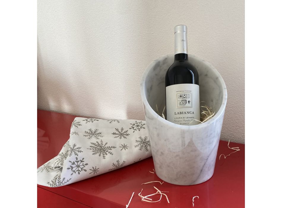 Glacette per Vino o Champagne in Marmo Bianco di Carrara Made in Italy - Ciotti Viadurini