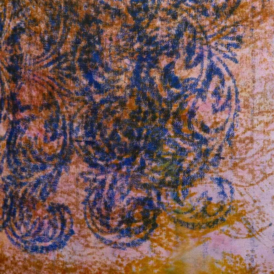 Grembiule Artigianale Stampa Realizzata a Mano Pezzo Unico in Cotone - Marchi Viadurini