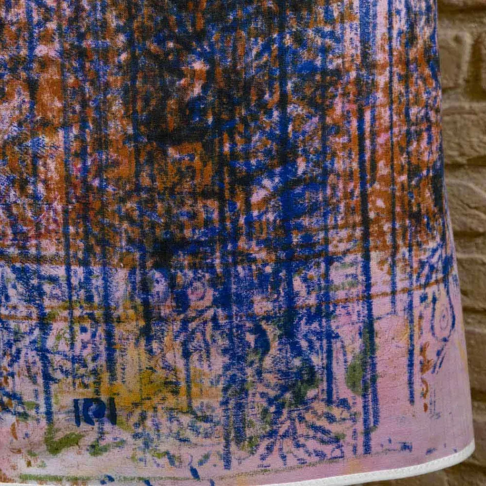 Grembiule Artigianale Stampa Realizzata a Mano Pezzo Unico in Cotone - Marchi Viadurini