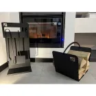 Insieme di Strumenti di Design per Camino in Acciaio Nero Made in Italy - Ostro Viadurini