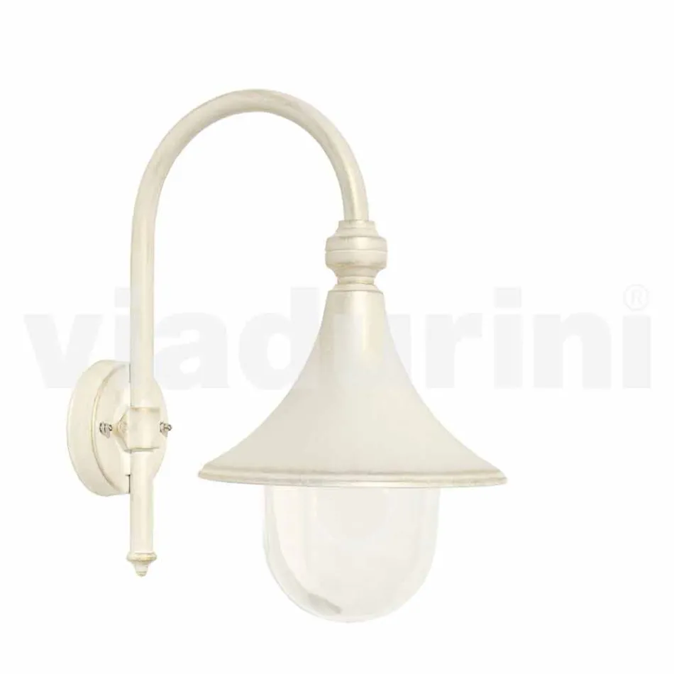 Lampada a muro da giardino in alluminio bianco made in Italy, Anusca Viadurini