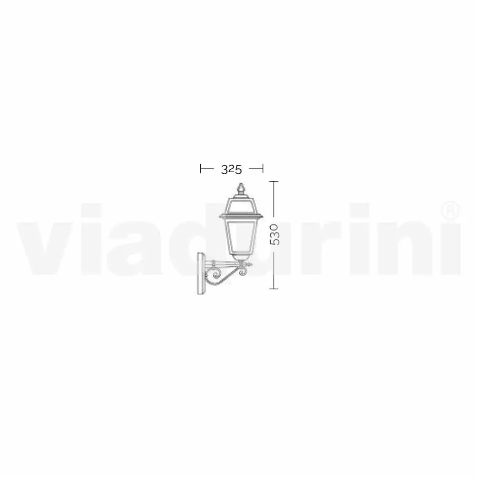 Lampada a muro da giardino in alluminio prodotta in Italia, Kristel Viadurini