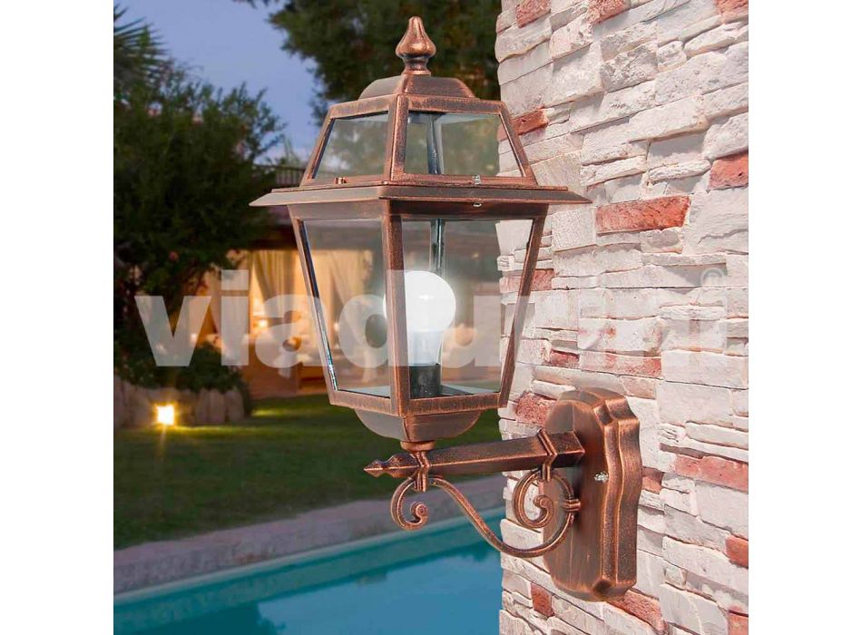 Lampada a muro da giardino in alluminio prodotta in Italia, Kristel Viadurini