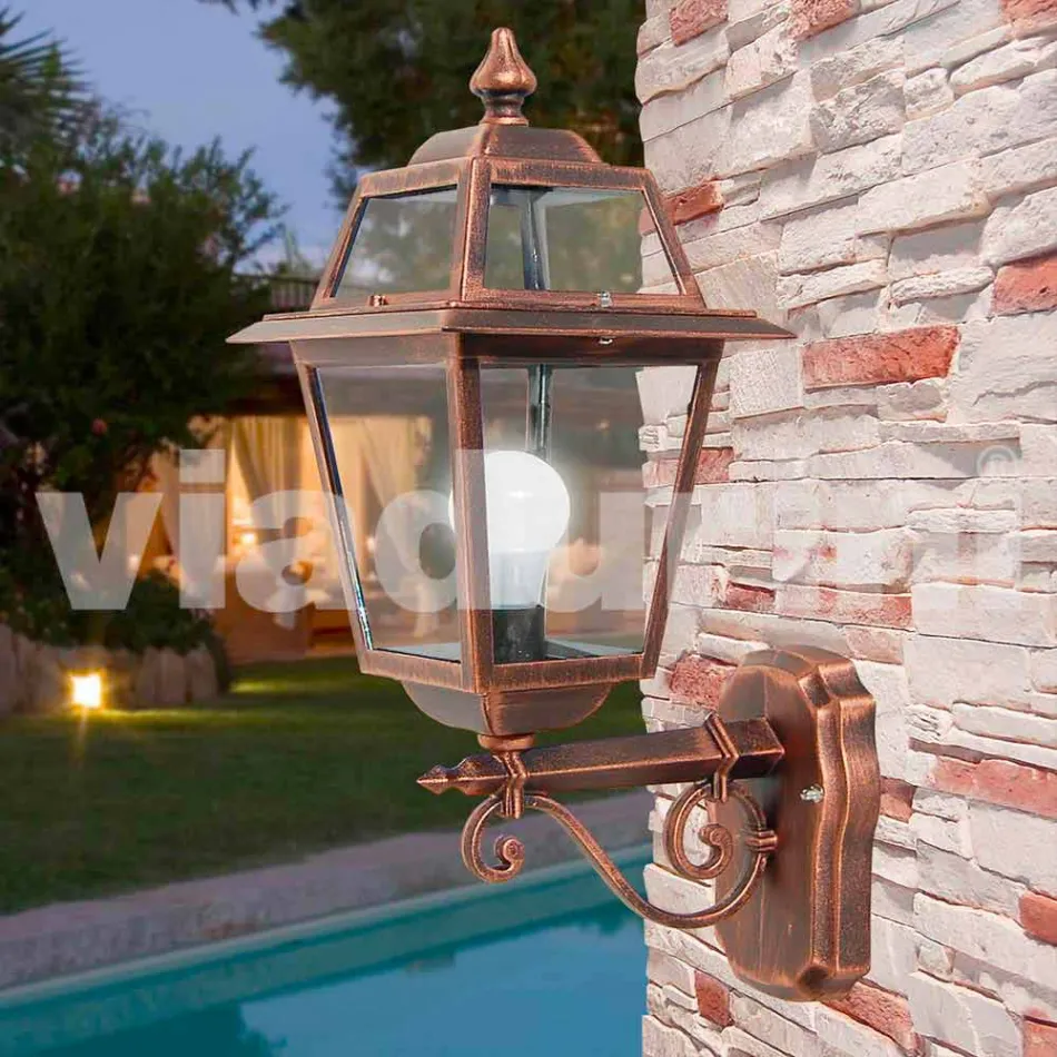 Lampada a muro da giardino in alluminio prodotta in Italia, Kristel Viadurini