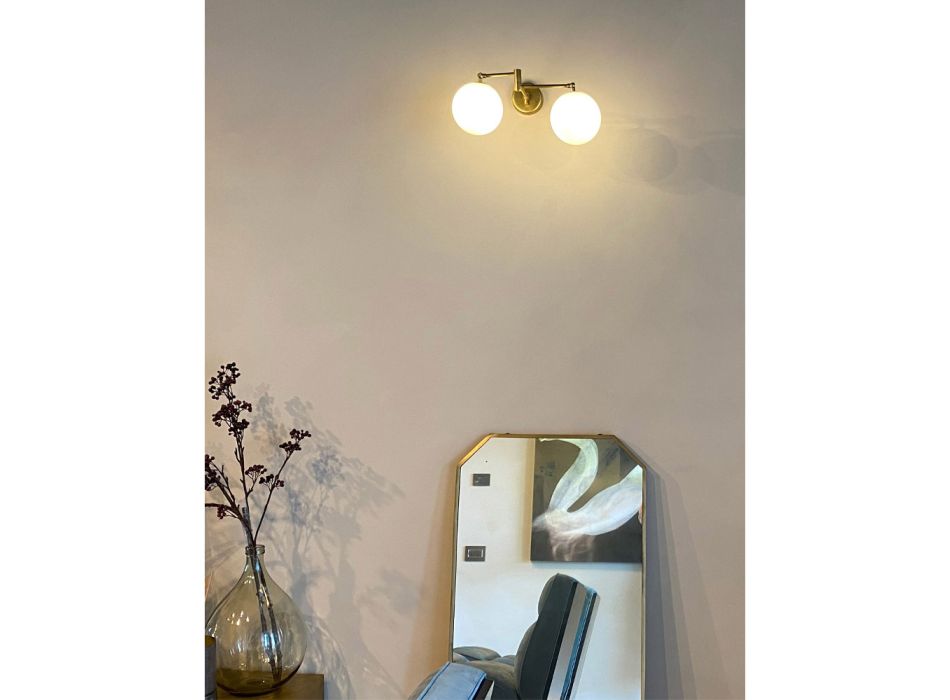 Lampada a Muro Stile Vintage LED in Ottone e Vetro Made in Italy - Grinta