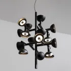 Lampada a Sospensione 16 Luci Design in Alluminio Bianco o Nero -Celio Viadurini