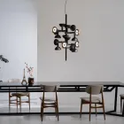 Lampada a Sospensione 16 Luci Design in Alluminio Bianco o Nero -Celio Viadurini