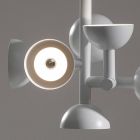 Lampada a Sospensione 6 Luci Design in Alluminio Bianco o Nero - Celio Viadurini