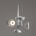 Lampada a Sospensione 6 Luci Design in Alluminio Bianco o Nero - Celio Viadurini