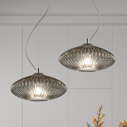 Lampada a Sospensione Artigianale in Vetro Soffiato a Venezia - Dafne Viadurini