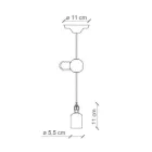 Lampada a Sospensione Artigianale Industriale in Ferro e Ceramica - Vintage Viadurini