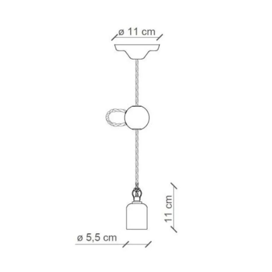 Lampada a Sospensione Artigianale Industriale in Ferro e Ceramica - Vintage Viadurini