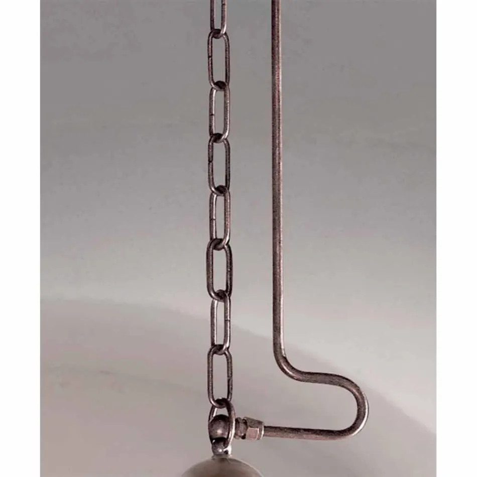 Lampada a sospensione Cimosa in ottone e vetro bianco Viadurini