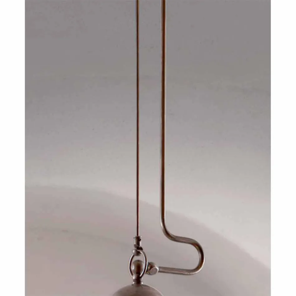 Lampada a sospensione Cimosa in ottone e vetro bianco Viadurini