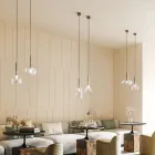 Lampada a Sospensione con Vetro in Varie Forme Made in Italy - Sintonia Viadurini