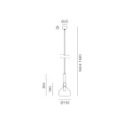 Lampada a Sospensione con Vetro in Varie Forme Made in Italy - Sintonia Viadurini