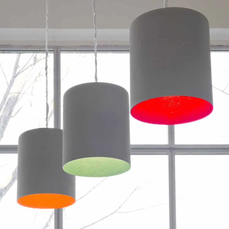 Lampada a sospensione di design In-es.artdesign Bin Cemento verniciata Viadurini