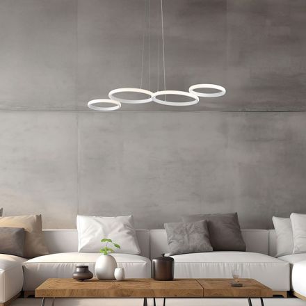 Lampada a Sospensione di Design in Vetro e Metallo Made in Italy - Aldebaran Viadurini