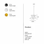 Lampada a sospensione in acciaio moderna Ø60xh.60xL.cavo200cm, Adele   Viadurini