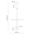Lampada a Sospensione in Alluminio con Piatto Bianco e Cono Nero - Padel Viadurini