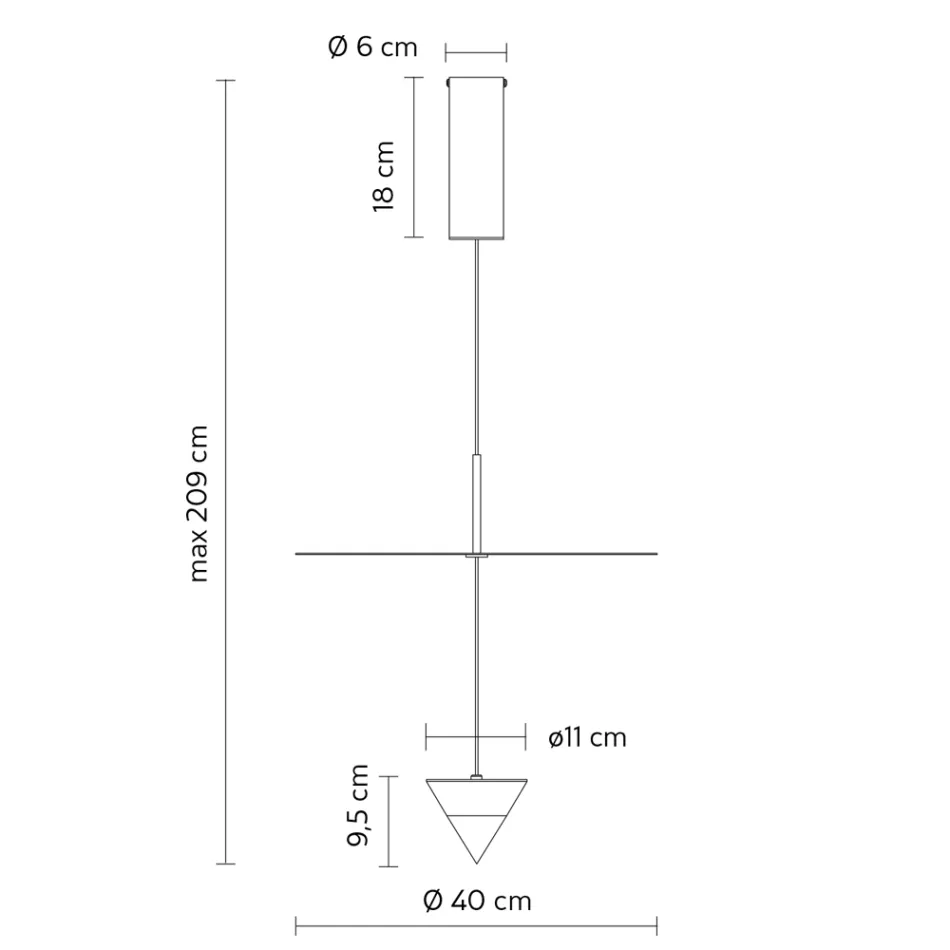 Lampada a Sospensione in Alluminio con Piatto Bianco e Cono Nero - Padel Viadurini