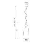 Lampada a Sospensione in Ceramica Bianca Paralume in Lino Lungo Design - Cadabra Viadurini