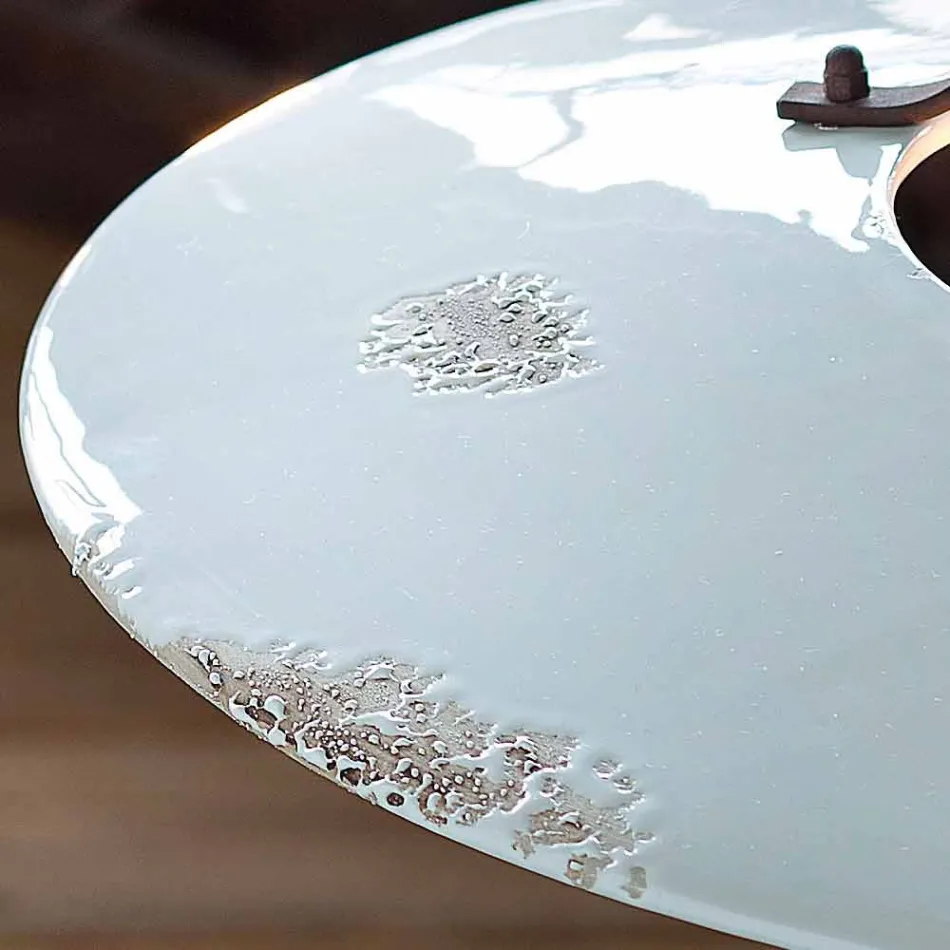 Lampada a sospensione in ceramica e metallo country Emily Ferroluce Viadurini